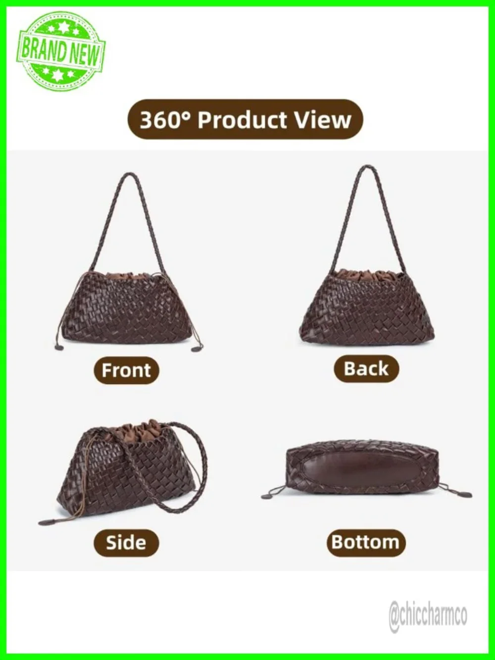Suede Woven Hobo Bag Women's Trendy Shoulder Purse Vintage Tote Handbag